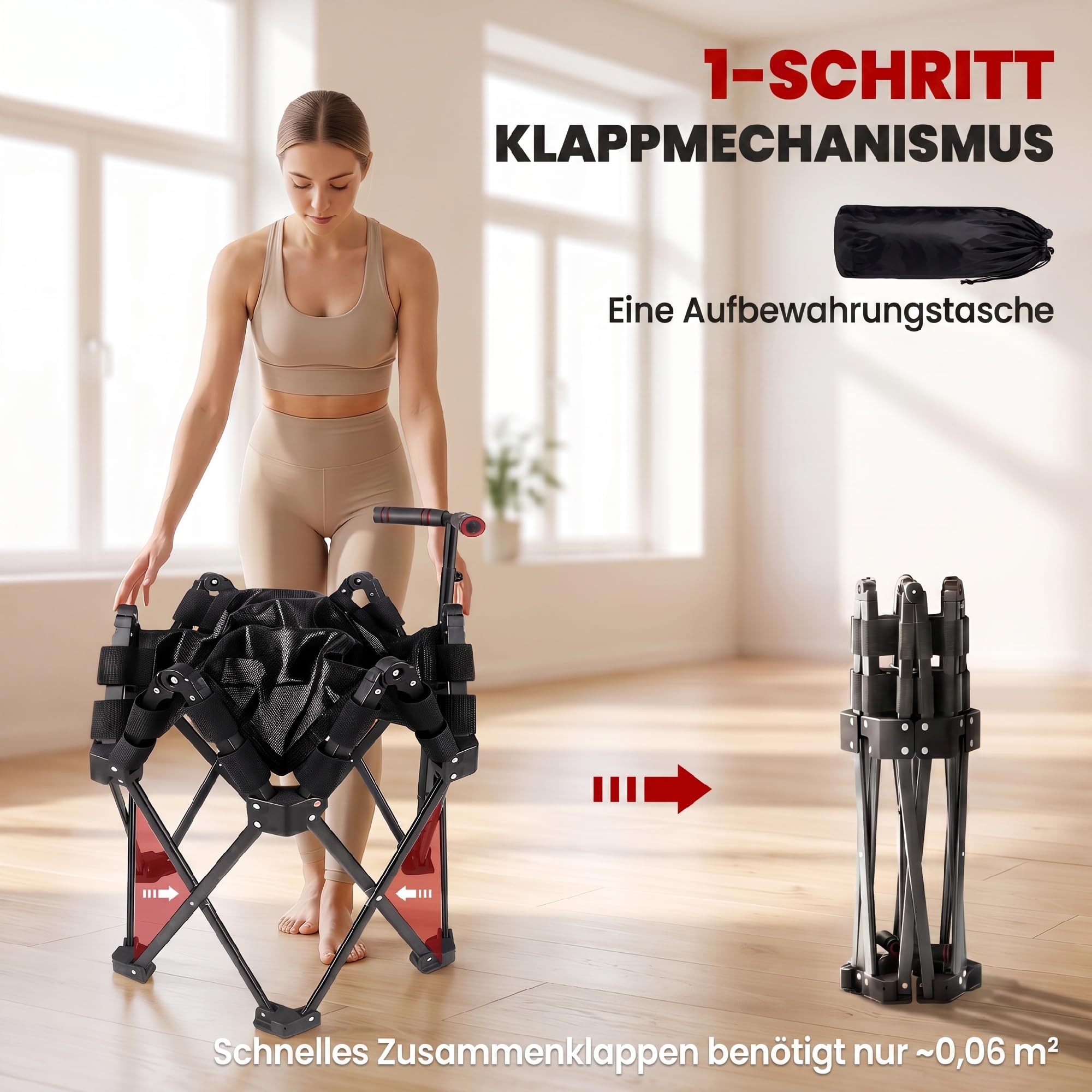 SPORTNOW Fitness Trampolin Klappbar Ø104 cm mit Schnellfaltmechanismus