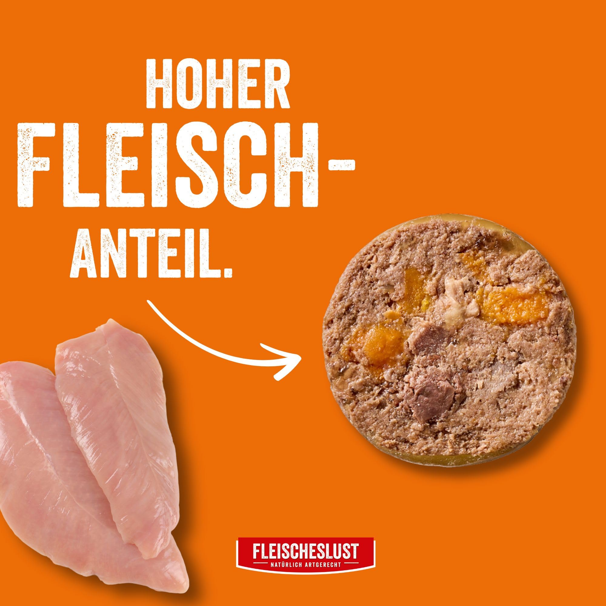 Fleischeslust Salchicha para perros, pavo magra con batata, caja de comida (6 x 800 g), sensible, comida húmeda, resistente a los cortes, sin cereales, pienso completo para perros adultos