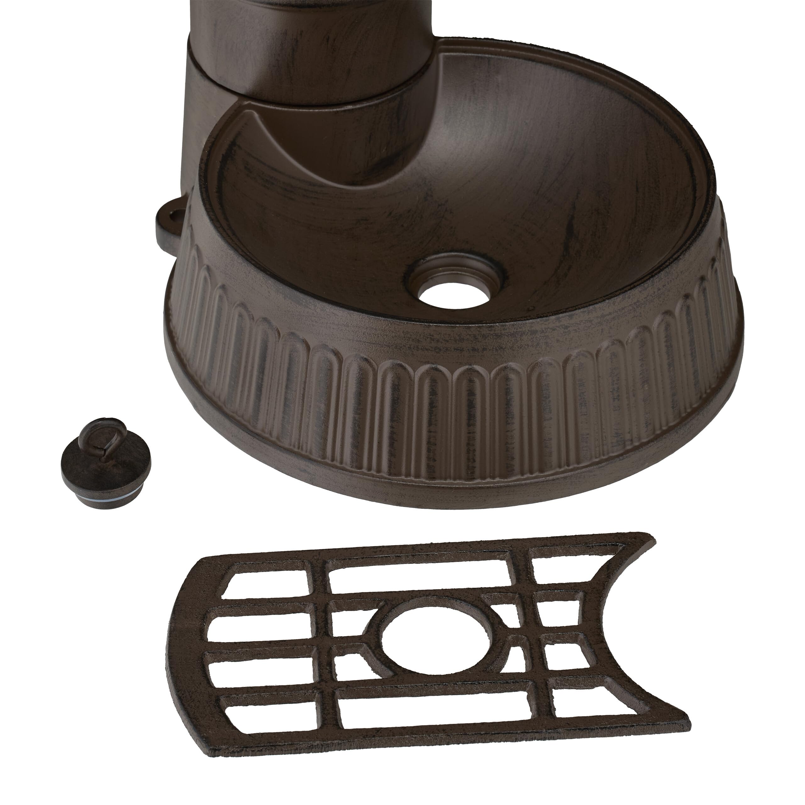 Relaxdays Fontana da Giardino in Stile Antico, Fontanella a Colonna con Rubinetto e Vaschetta, 72x26x31 cm, Marrone