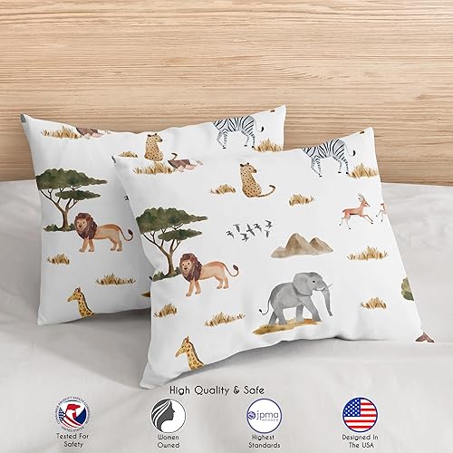 Miniatura 5 de Sweet Jojo Designs Juego de edredón de 3 piezas con diseño de animales de la selva, tamaño matrimonialqueen, verde cazador, amarillo, gris, óxido,