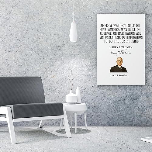Miniatura 4 de AAHARYA Póster de Harry S Truman con citas inspiradoras de retrato del presidente de Estados Unidos, arte impreso en lienzo (15) lienzo para pared,