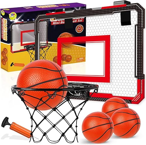 Miniatura 8 de TOY Life Aro de baloncesto sobre la puerta, aro de baloncesto para habitación, oficina, mini aro de baloncesto para interiores, niños, adolescentes