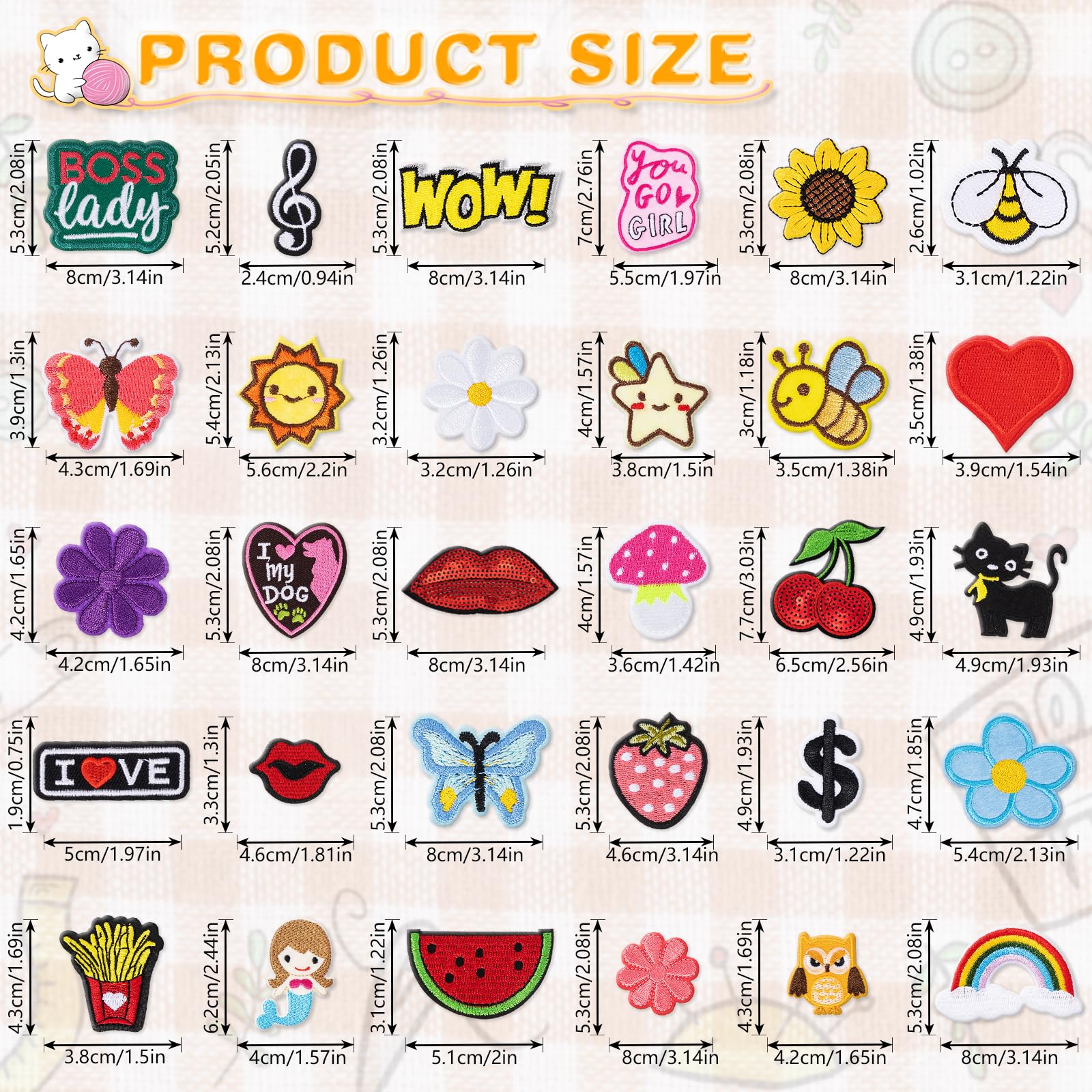 Produktbild von 48 Stück Bestickte Kleeblatt-Aufnäher Für Kleidung, Kleeblatt