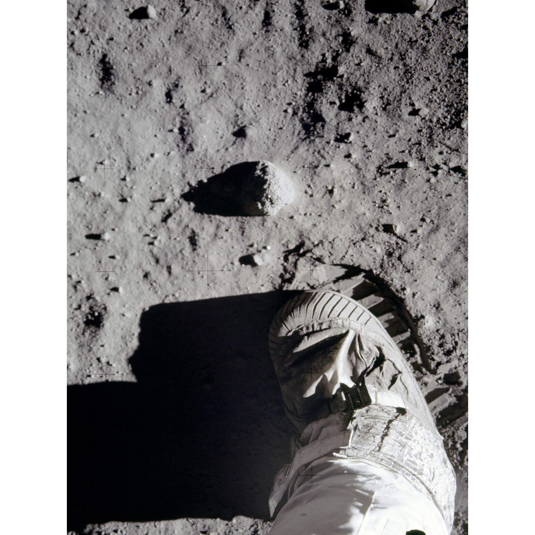 Artery8 Space NASA Moon Landing Apollo 11 Aldrin's Bootprint Photo Premium Wall Art Canvas Print 18X24 Inch