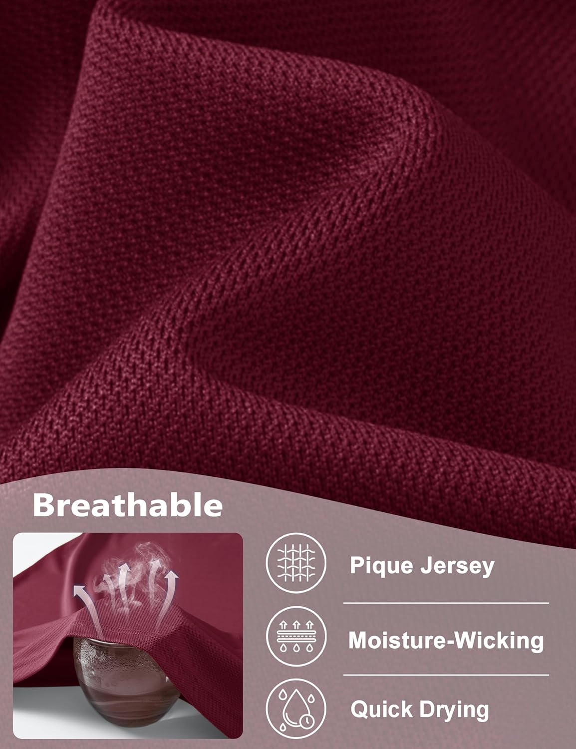 KEFITEVD Men's Polo Shirts Short Sleeve Moisture Wicking Dry Fit Performance Collar Golf Athletic Casual T-Shirt - Image 3