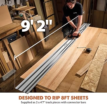 Evolution ST2800-G2 110 Circular Saw Guide Rail/Track | Universal Fit: Makita, Bosch, Festool, Triton, Metabo | 110/9.2ft (2.8m) | Includes Self-Aligning Bars, 2x Track Clamps, Hex Key & Carry Bag