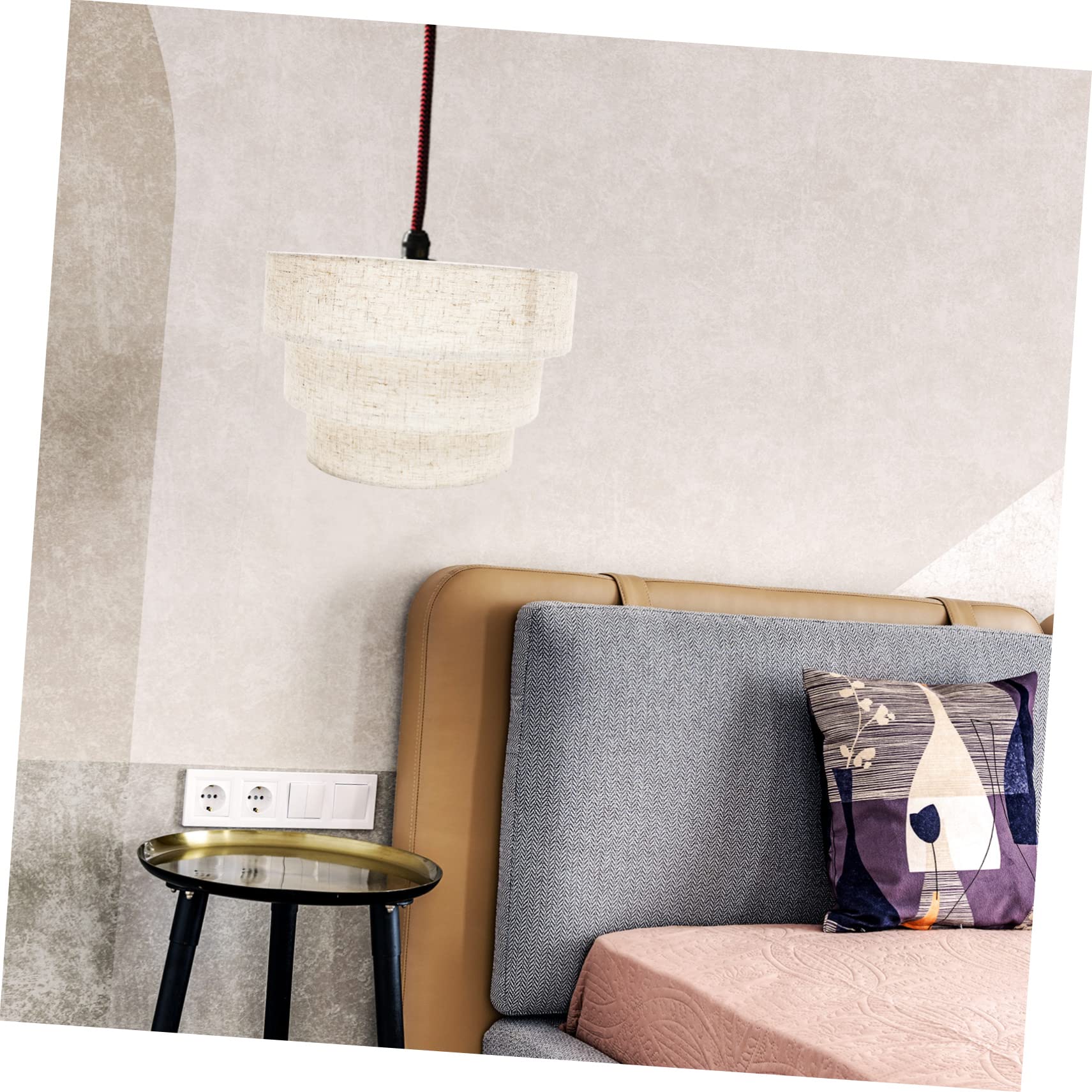 Angoily Abat-jour à Plusieurs Niveaux en Lin Amovible pour Lampadaire, Abat-jour Extra Large, Abat-jour à 3 Couches, Diffuseur Lumineux Intérieur, Remplacement Déco Vintage,