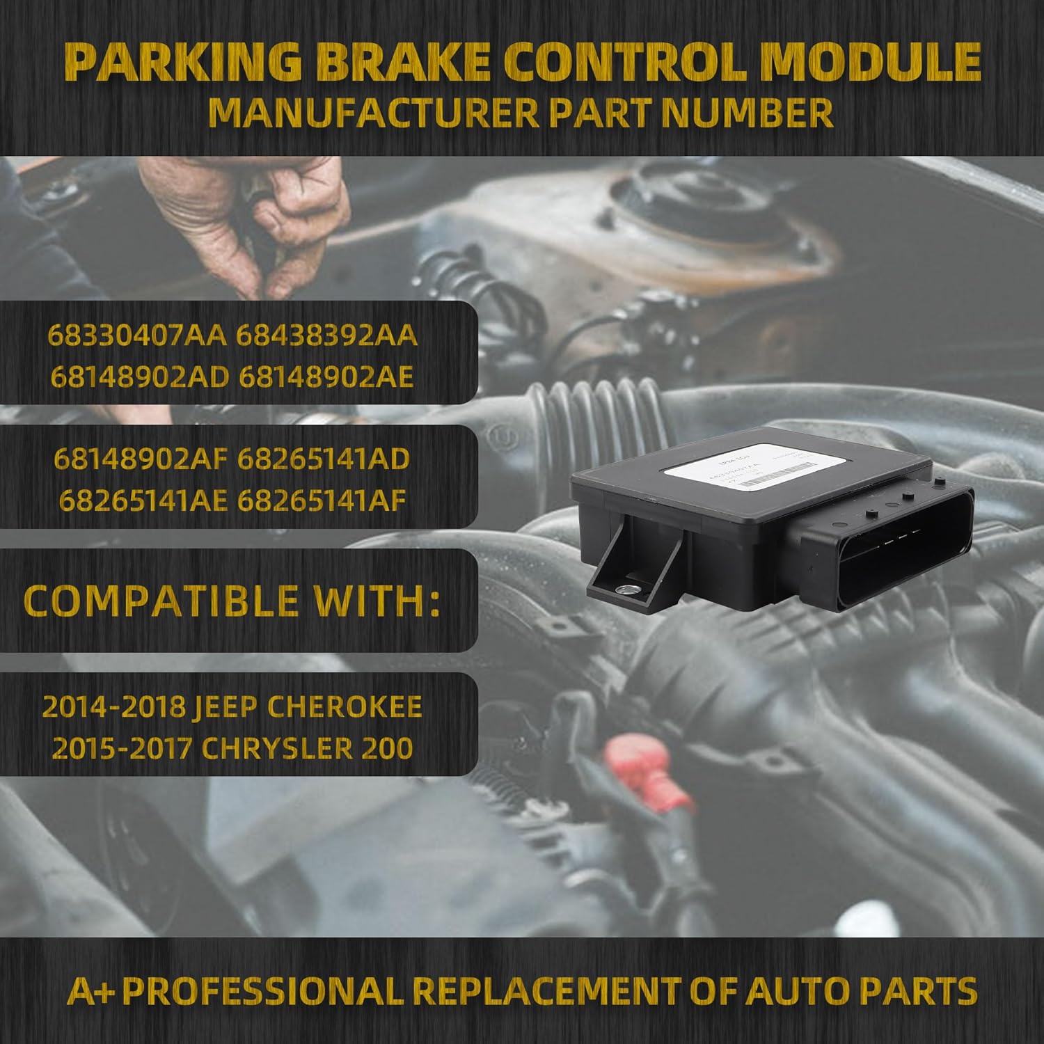Dasbecan Parking Brake Control Module Compatible with Jeep Cherokee 2014-2018 Chrysler 200 2015-2017 OEM Replaces # 68330407AA 68438392AA 68148902AD 68148902AE 68148902AF 68265141AD