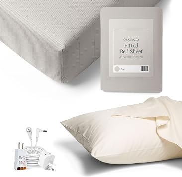 GroundLuxe Twin XL Beige Sheet & Pillowcase Bundle