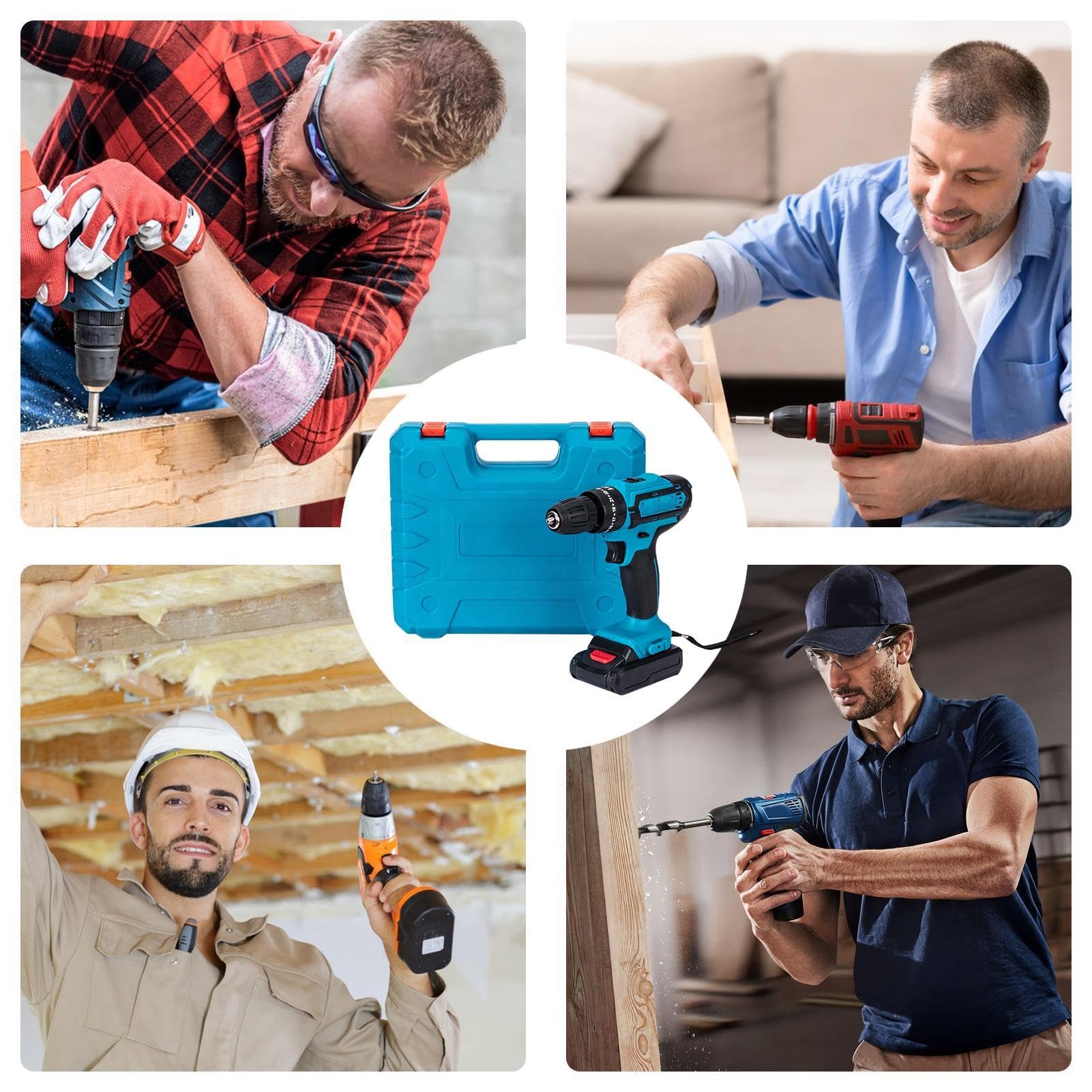 Trapano Elettrico 21 Volt Potente Con Spazzole Antiscivolo Multifunzione