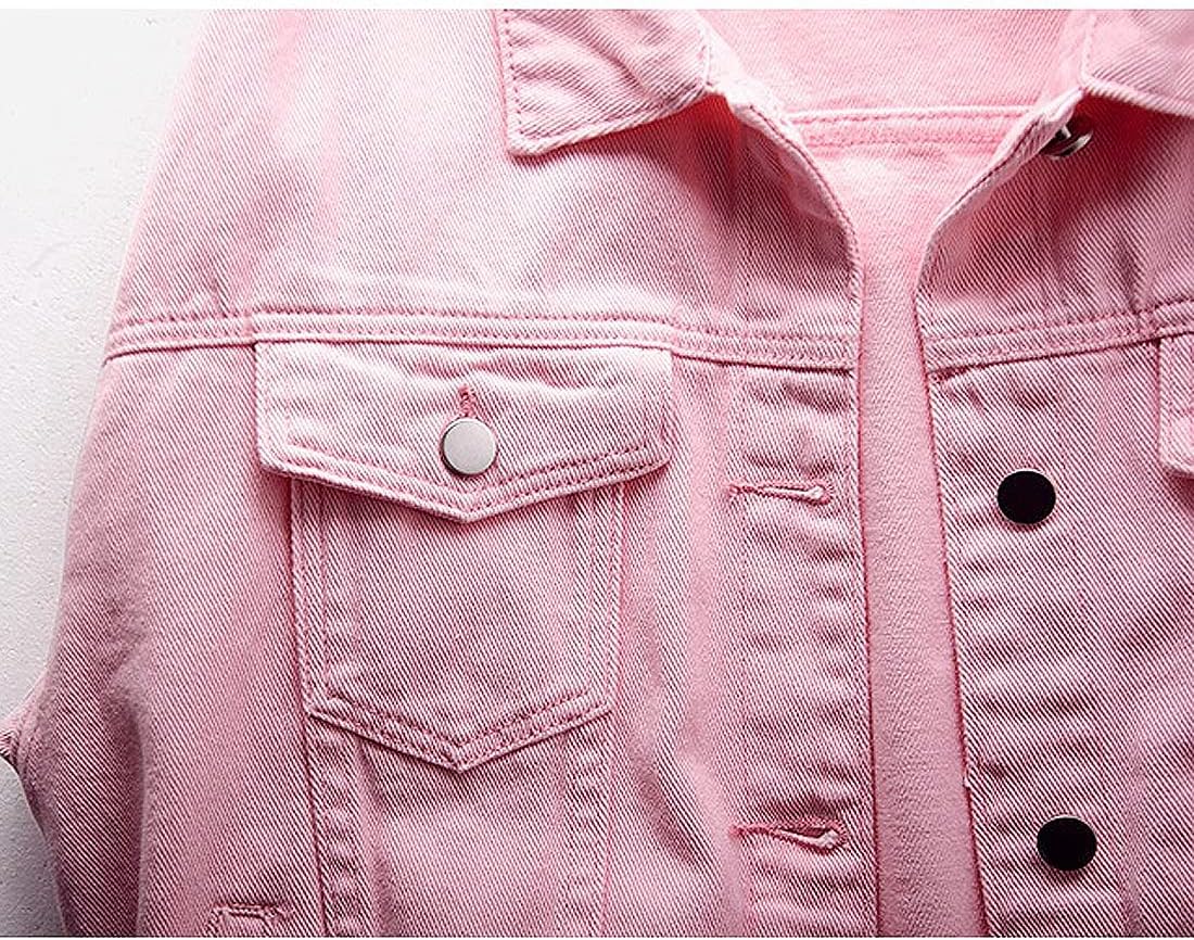 VIEWON Women's Casual Denim Cotton Button Down Long Sleeve Lapel Loose Jacket Coat - Image 5