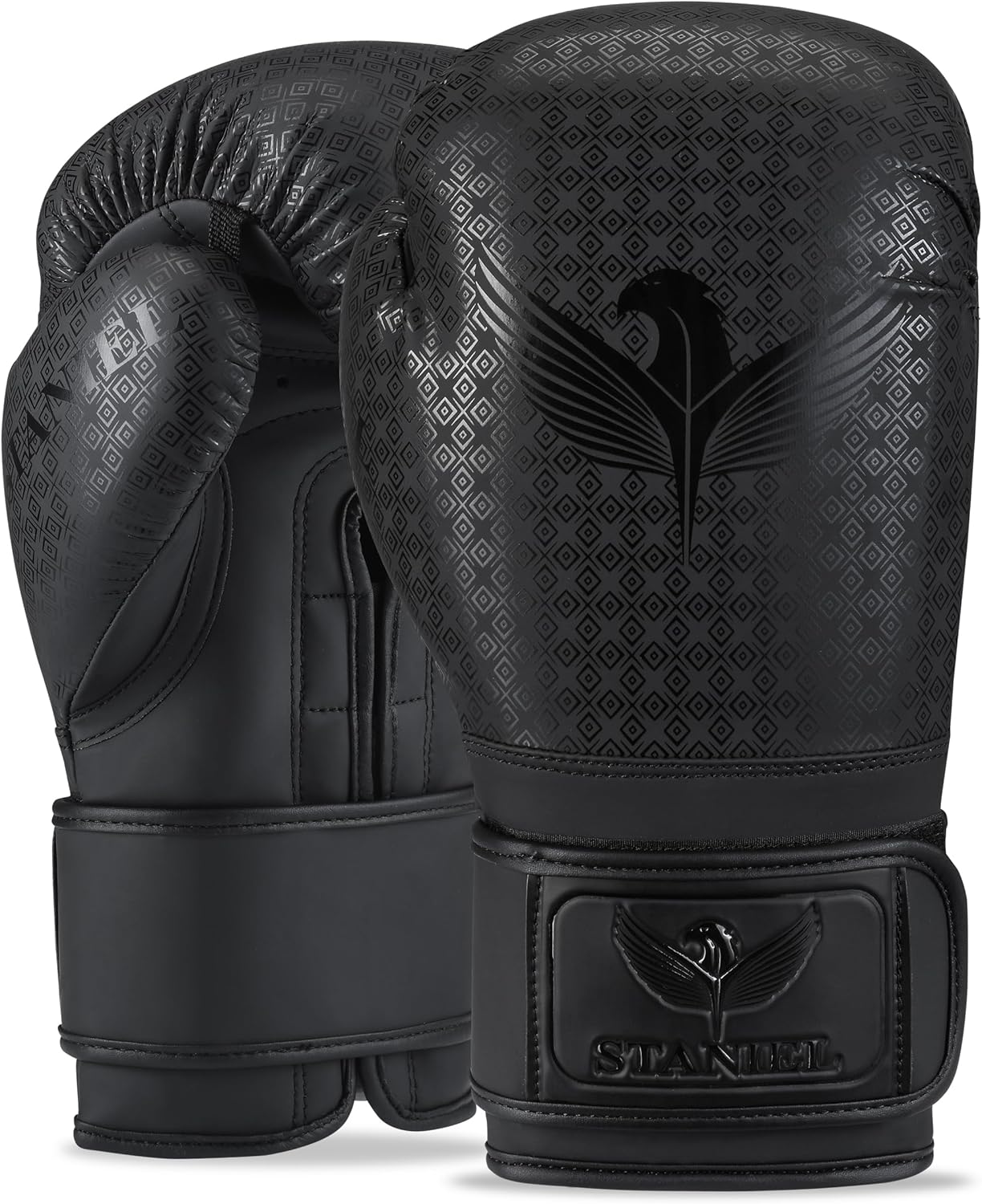 Staniel Osprey Series S7 Boxing Training Gloves - Synthetic Leather with Long Injected Foam Padding, Extra-Wide Hook & Loop Closure, Foam-Lined Satin Interior for Comfort, Includes Free Mesh Backpack
