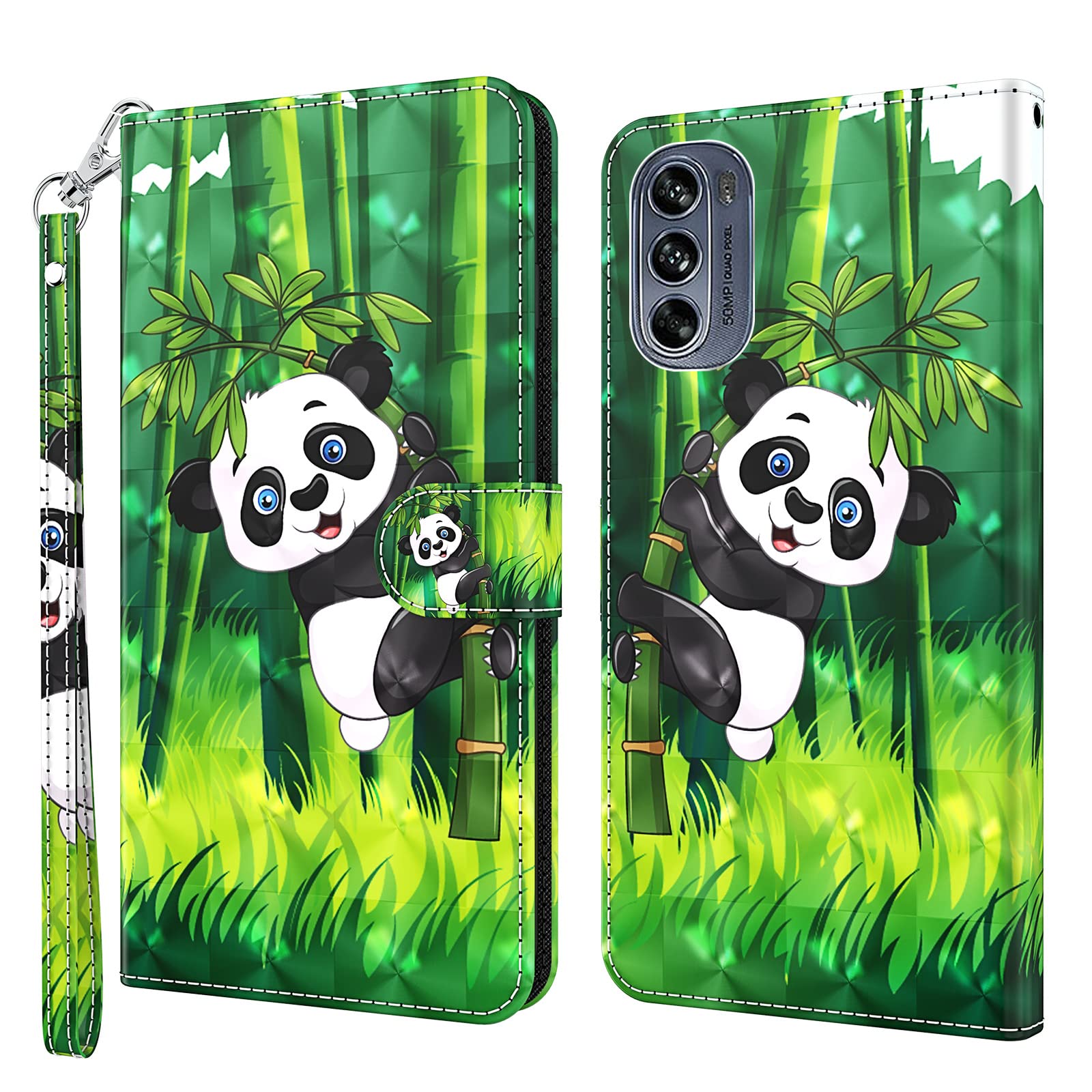 Cover per Motorola Moto G62 5G, Custodia Motorola Moto G62 5G, 3D Cover a Libro Motorola Moto G62 5G Flip Case Portafoglio Cover in Pelle PU Wallet Magnetica Cover Protettiva (Panda)