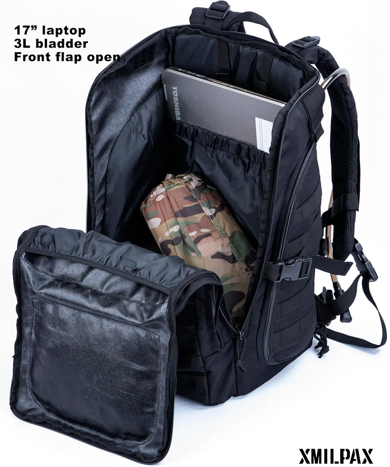 35L Tactical Backpack Military Rucksack MOLLE Quick-Access Flap EDC Pack for Hiking Camping Travel Work Bugout Emergency