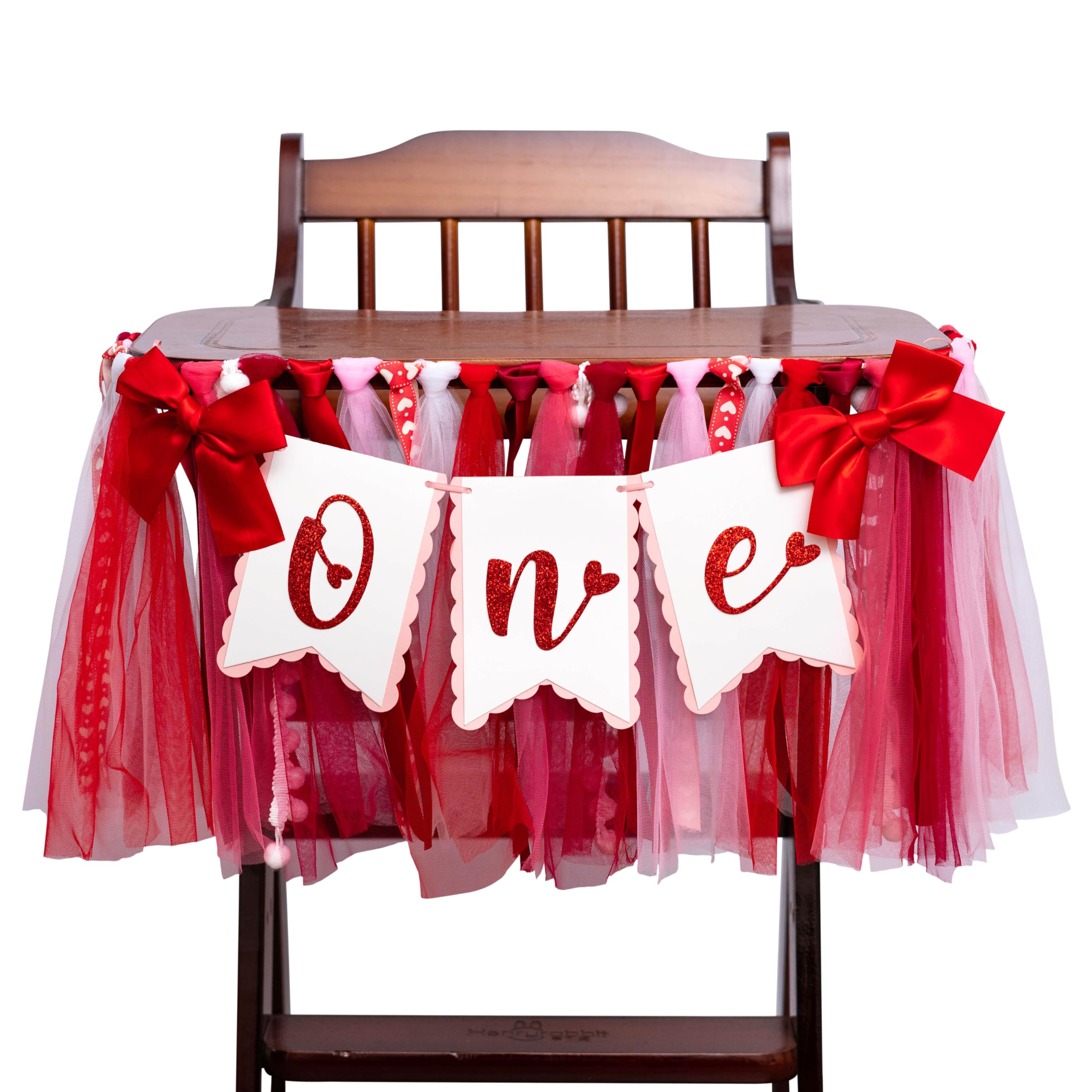 KIETKIE Valentine's Day First Birthday High Chair Banner - Sweetheart One High Chair Banner, Happy Valentine's Day Theme 1st Birthday Party