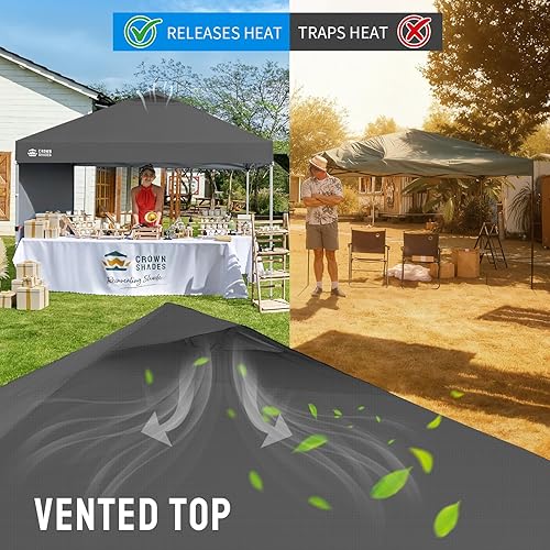 Miniatura 101 de CROWN SHADES - Toldo desplegable de 10 x 10 pies con 1 pared lateral, tienda de campaña de playa que se arma con solo presionar un botón, glorieta