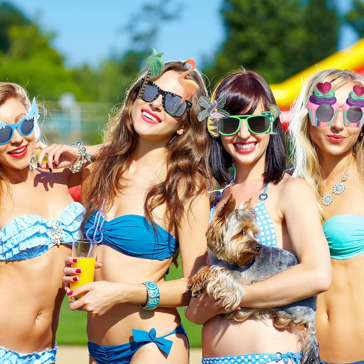 Marsui 48 Pairs Funny Sunglasses Hawaiian Glasses Bulk Luau Sunglasses Adults Party Pack Photo Booth Props Hawaiian Party Favors Accessories Summer Beach Tropical Supplies Decorations - Image 3