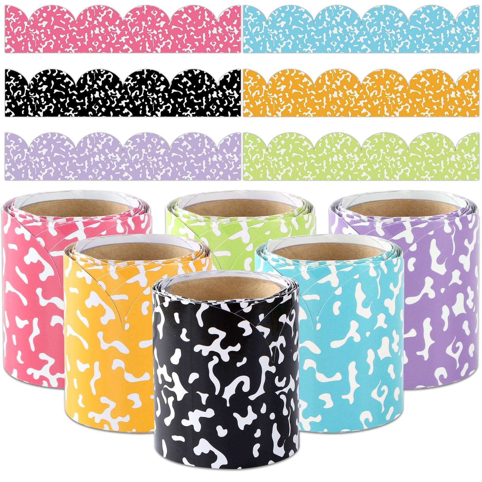 Bordure tableau affichage couleur lot de 6 rouleaux décoratifs école