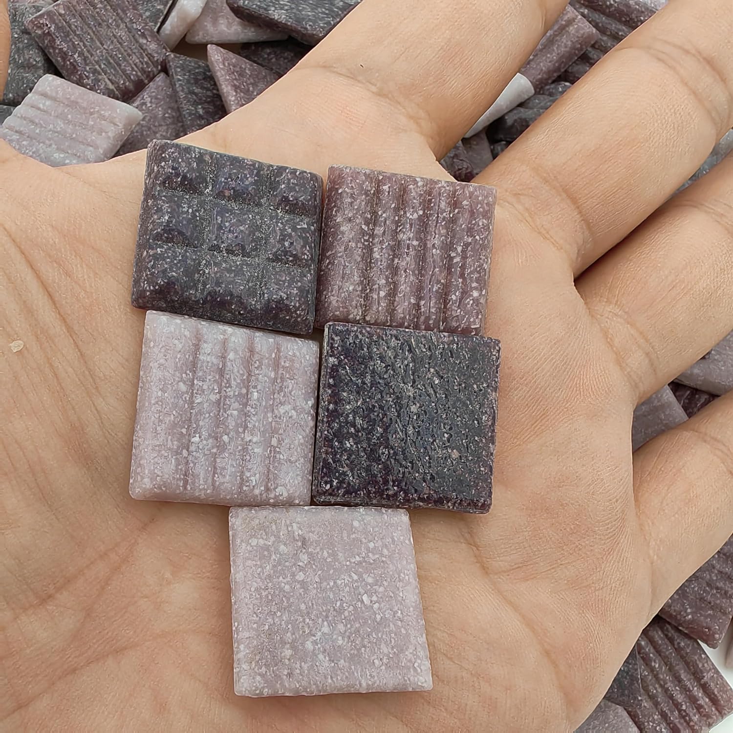 500g Quartz Mosaic Tiles, 2CM Multi Color Mosaic Pieces Stones for DIY Making Craft Hobby Arts Home Wall Decoration (Mix Purple) - Image 4