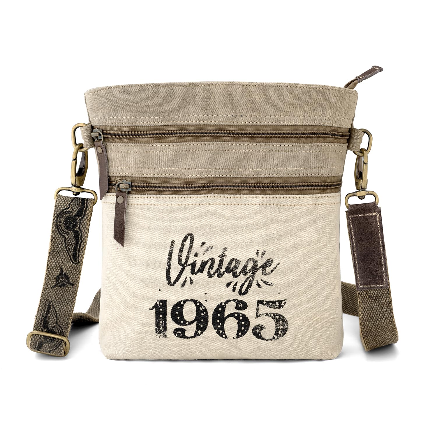 goatter Canvas And Leather Material Mens Messenger Retro Sling Bag, Beige-picture-39