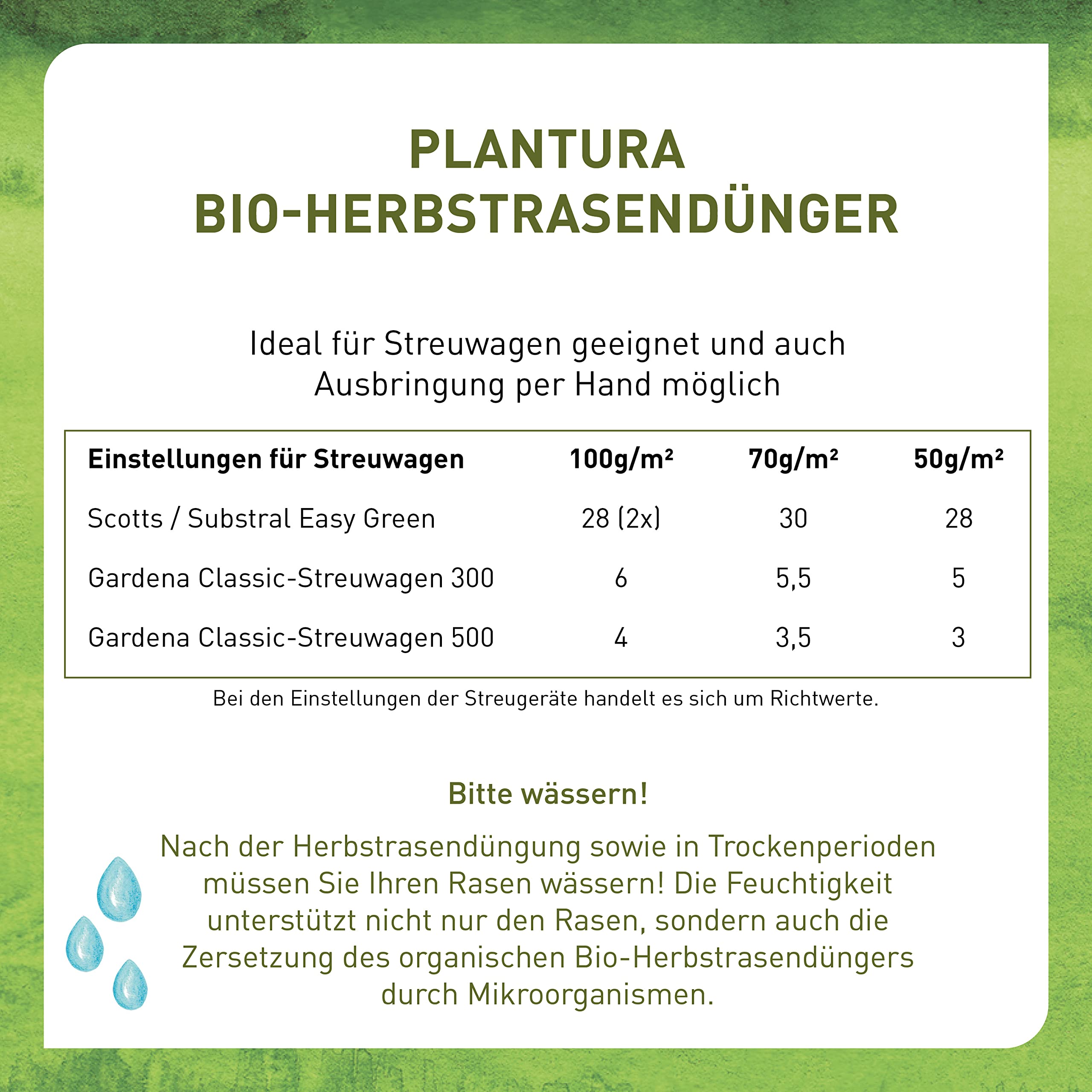 Plantura Bio-Herbstrasendünger, 3 Monate Langzeitwirkung, Kaliumdünger für maximale Winterhärte, Streuwagen geeignet, 10,5 kg für 200 m²