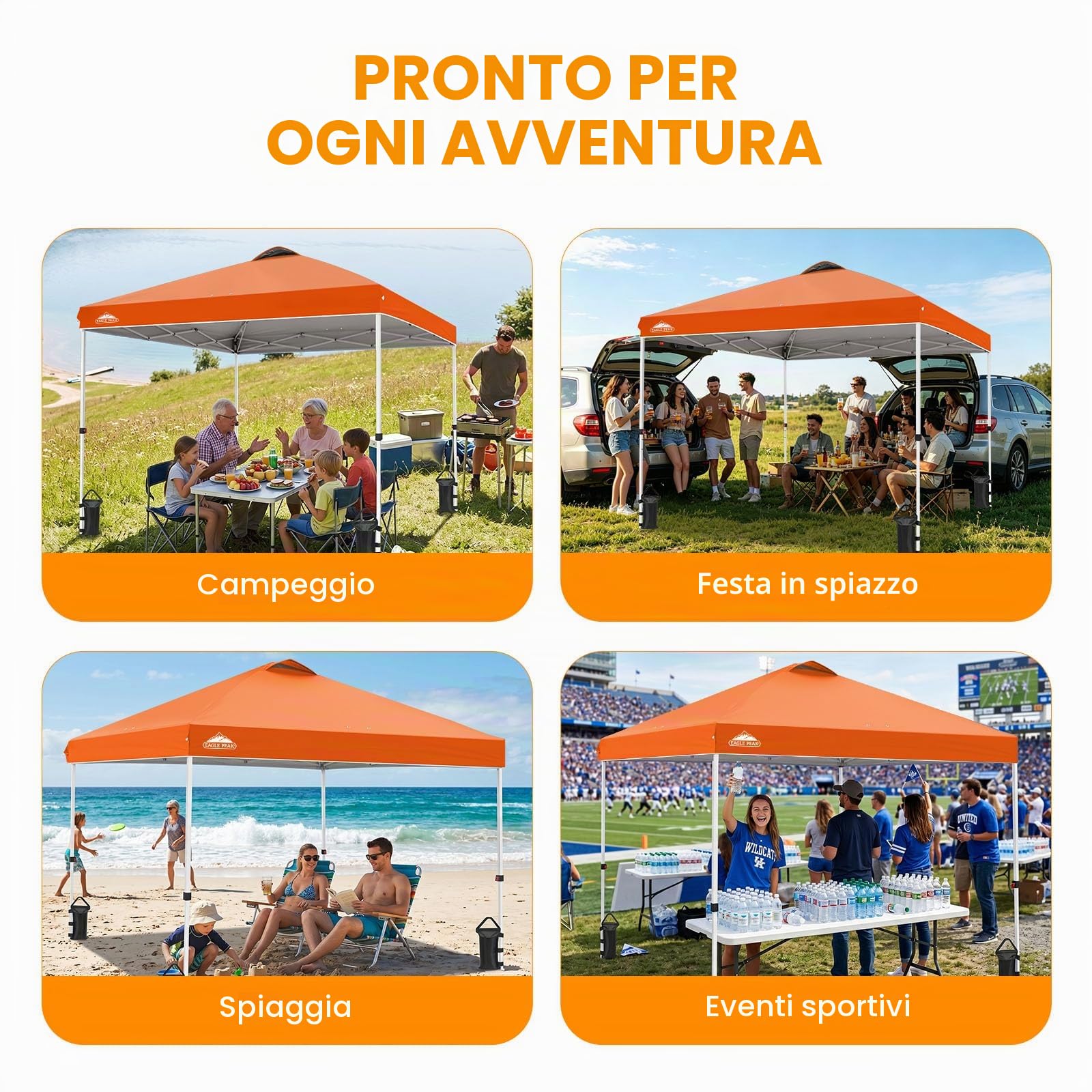EAGLE PEAK Tenda a baldacchino pop-up da 3 m x 3 m
