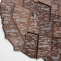 Vista 7 de Enjoy The Wood Mapa de Madera de Estados Unidos Lugares Visitados - Rastreador de Viajes de Mapa 3D de Estados de EE.UU. Decoración de Pared