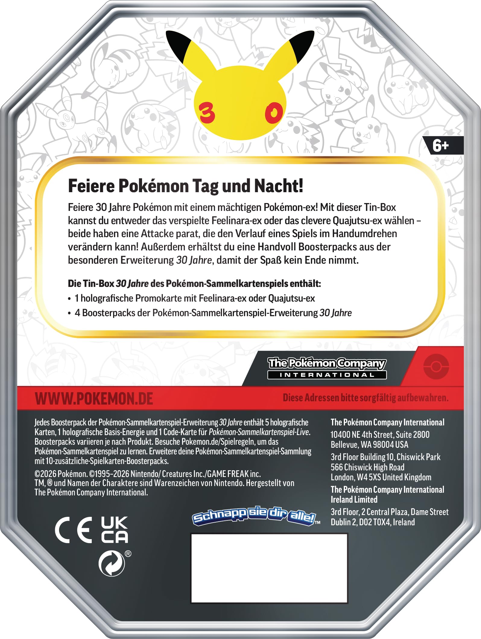 Pokémon - kolekcjonerska gra karciana: Tin-Box 30 lat: Quajutsu-ex