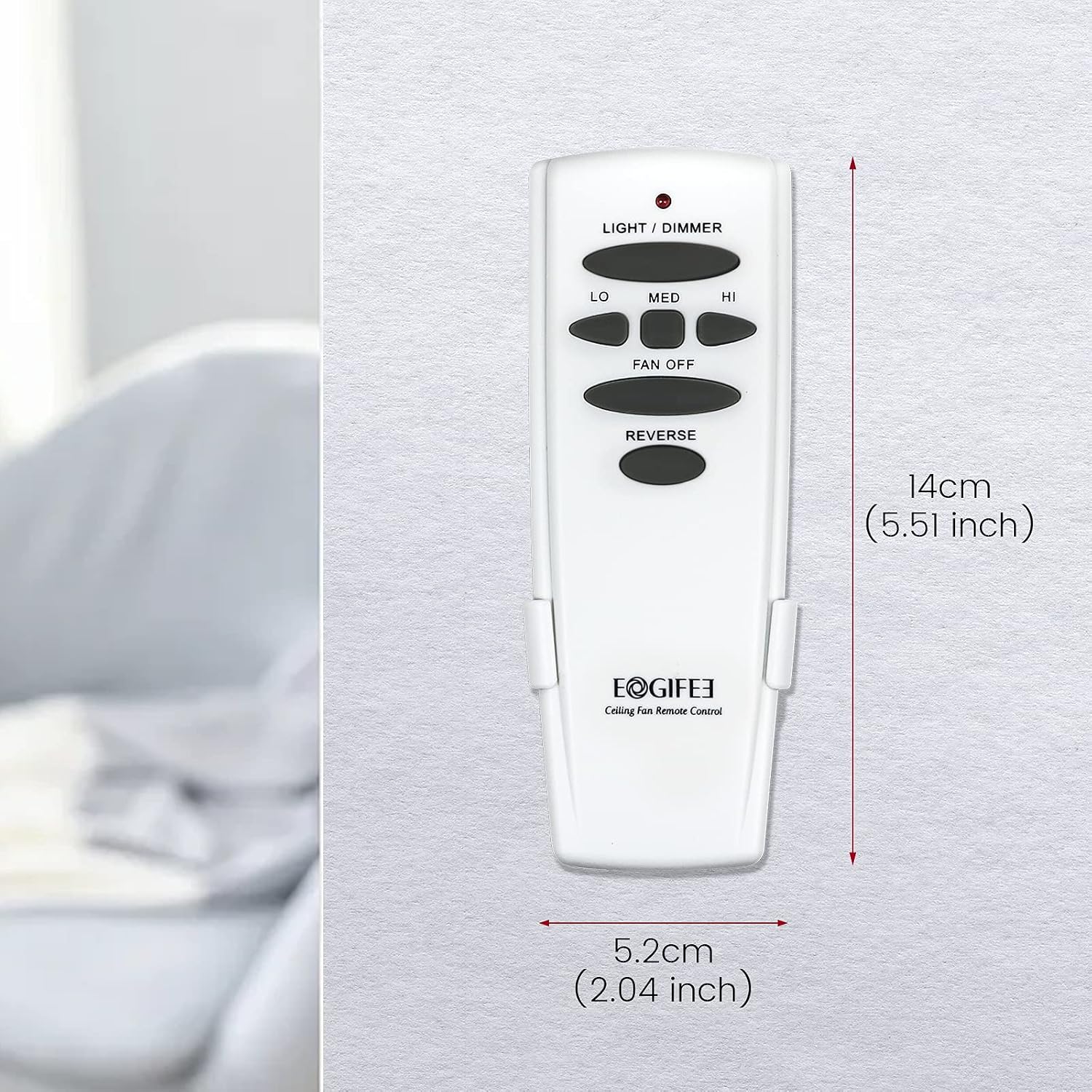 Eogifee Ceiling Fan Remote Control of Replacement for Hampton Bay UC7078T with Light Dimmer, Reverse Direction,3-Speed Control Compatible with CHQ7078T,CHQ8BT7078TCHQ8BT7078,HD6