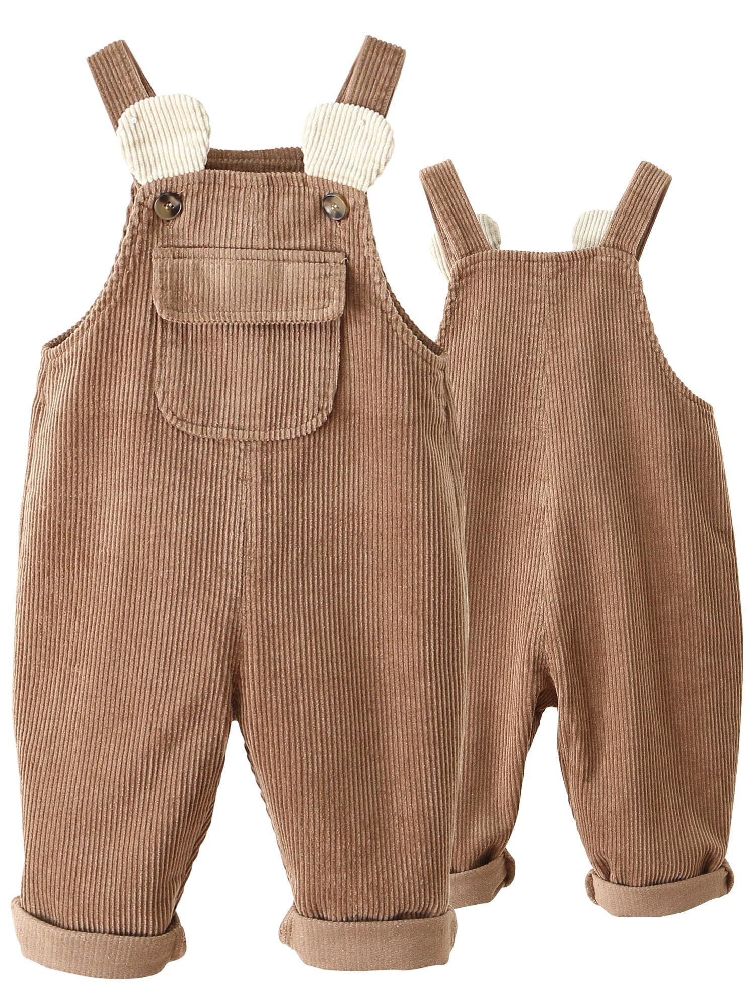 Happy CherryBaby Dungarees Boys Girls Corduroy Dungarees Toddler Adjustable Braces Dungarees Corduroy Newborn Sleeveless One Piece Romper Overall 70-120