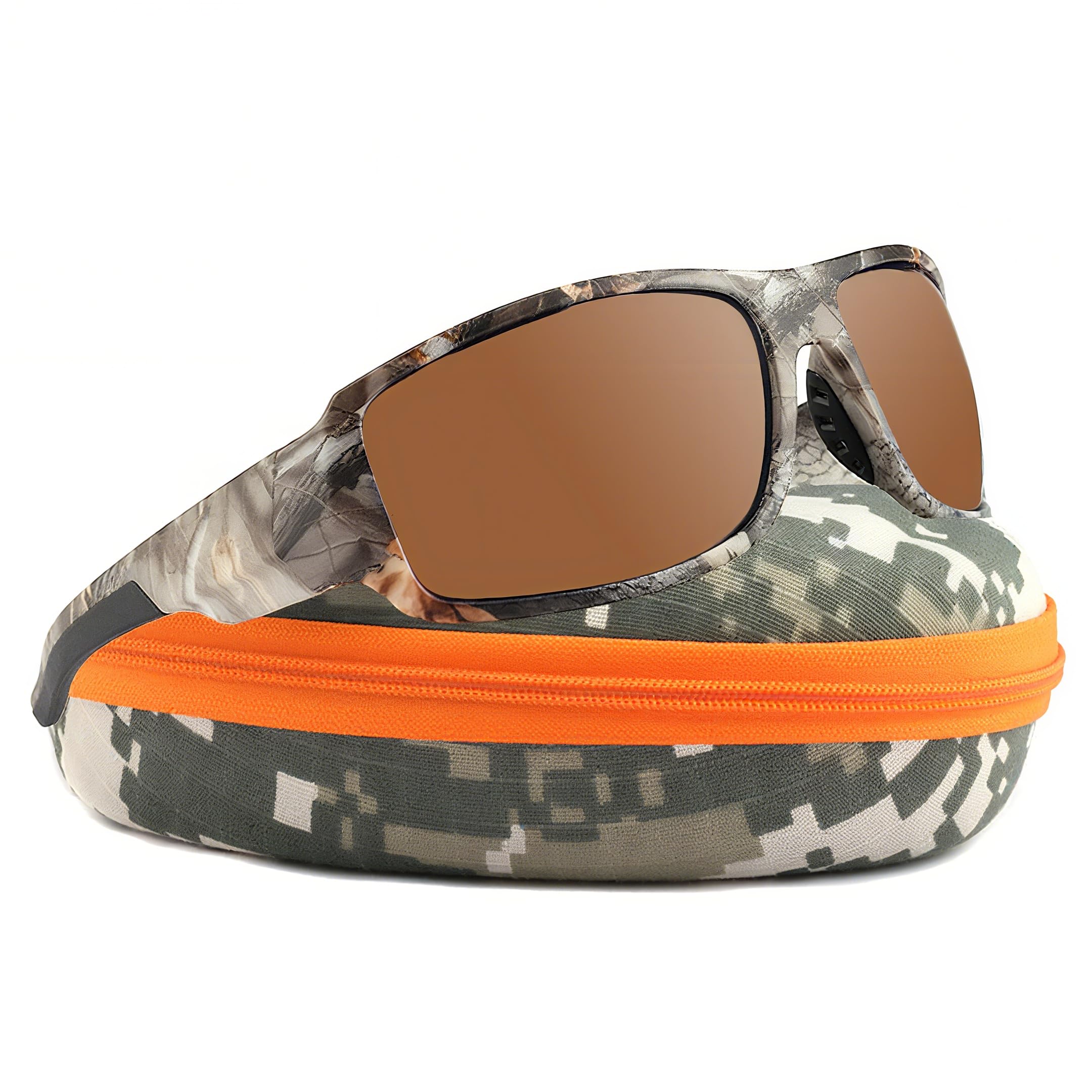 Camo Polarized Wrap-around Sport Sunglasses for Men Women UV400 Driving Fishing Hunting Sun Glasses
