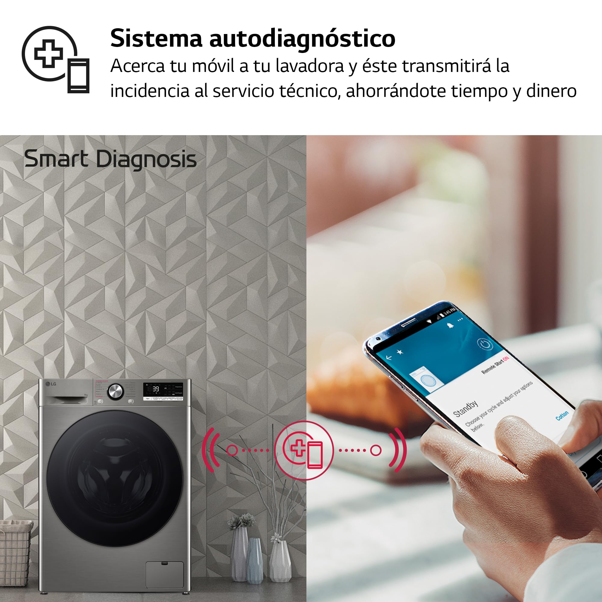 LG F4WR7009AGS - Lavasecadora inteligente AI Direct Drive™, Turbowash 360º, 9/6kg, 1400rpm, 10% más eficiente que A (lavado) / D(secado), Inox, Serie 700