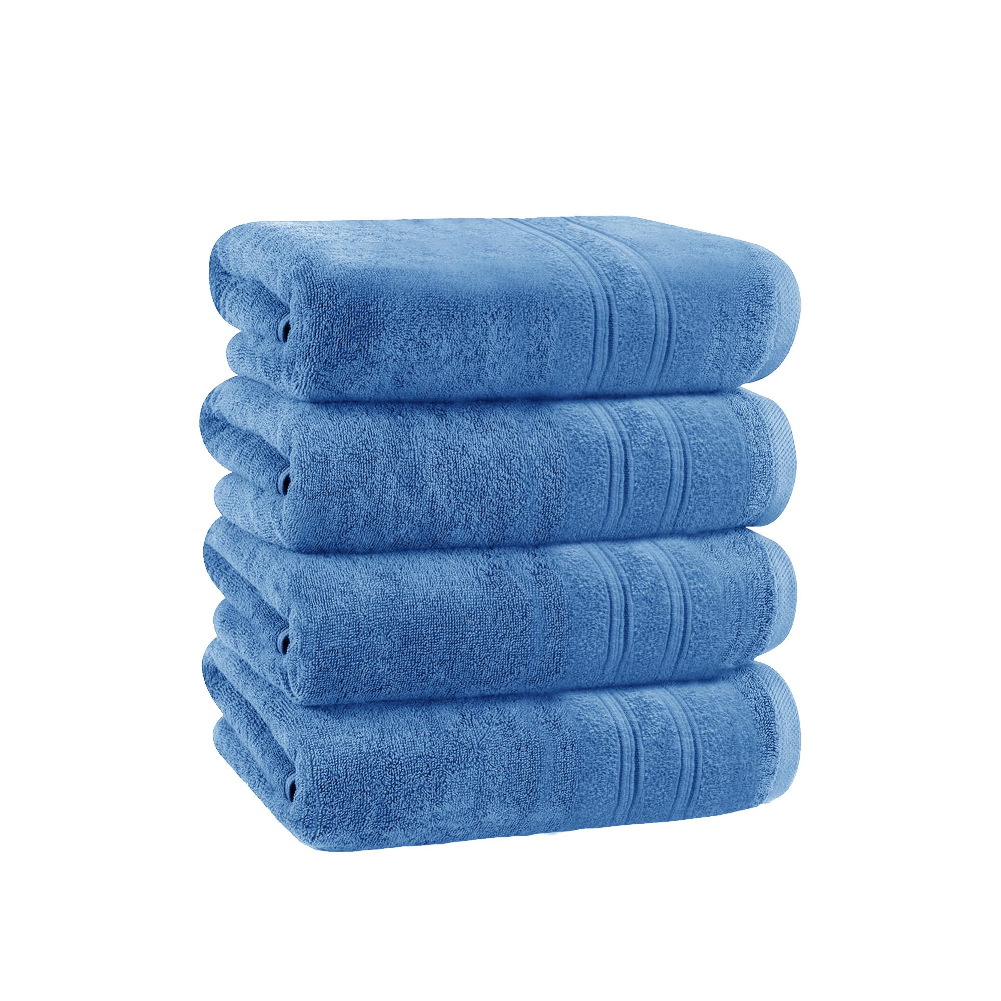Velosso 4 Pack Deluxe Hand Towels Luxuriously Soft, Highly Absorbent 100% Combed Ring Spun Cotton, Oversized Thick Hand Towels 48 x 80 cm, Premium Hand Towels Spa & Hotel (Blue)