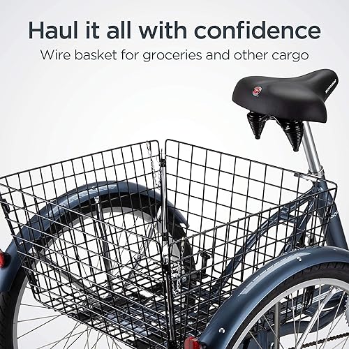 Miniatura 4 de Schwinn Meridian Adult Tricycle Bike Three Wheel Cruiser 26-Inch Wheels Low Step-Through Aluminum Frame Adjustable Handlebars