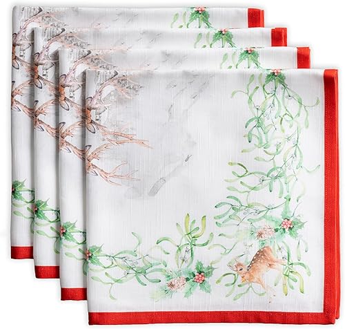 Miniatura 112 de Maison d' Hermine Juego de 4 servilletas de tela 100% algodón reutilizables para uso diario, servilletas cuadradas lavables para cenas, fiestas