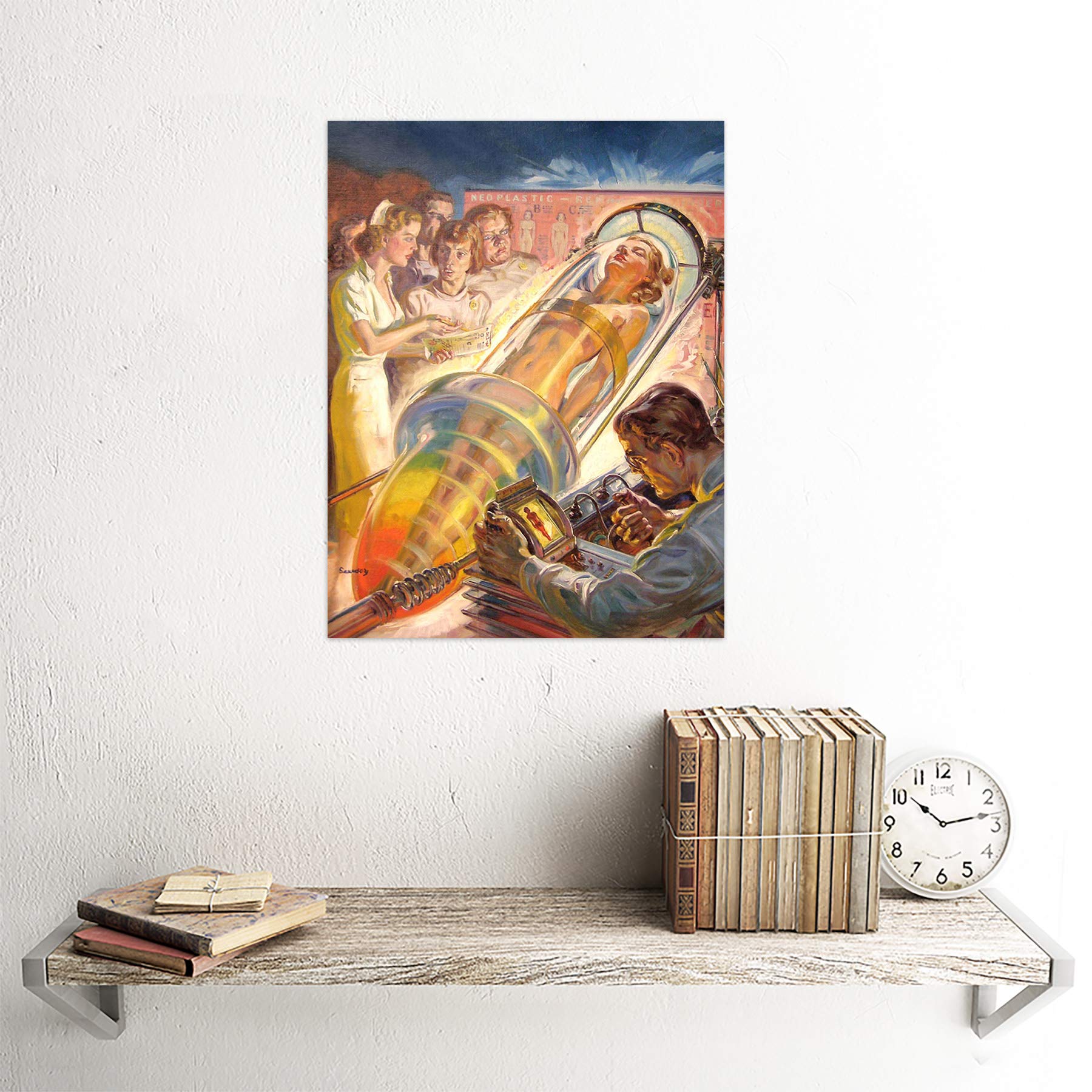Amazon.co.jp: Painting Vintage Sci Fi Woman Scientist Space Age