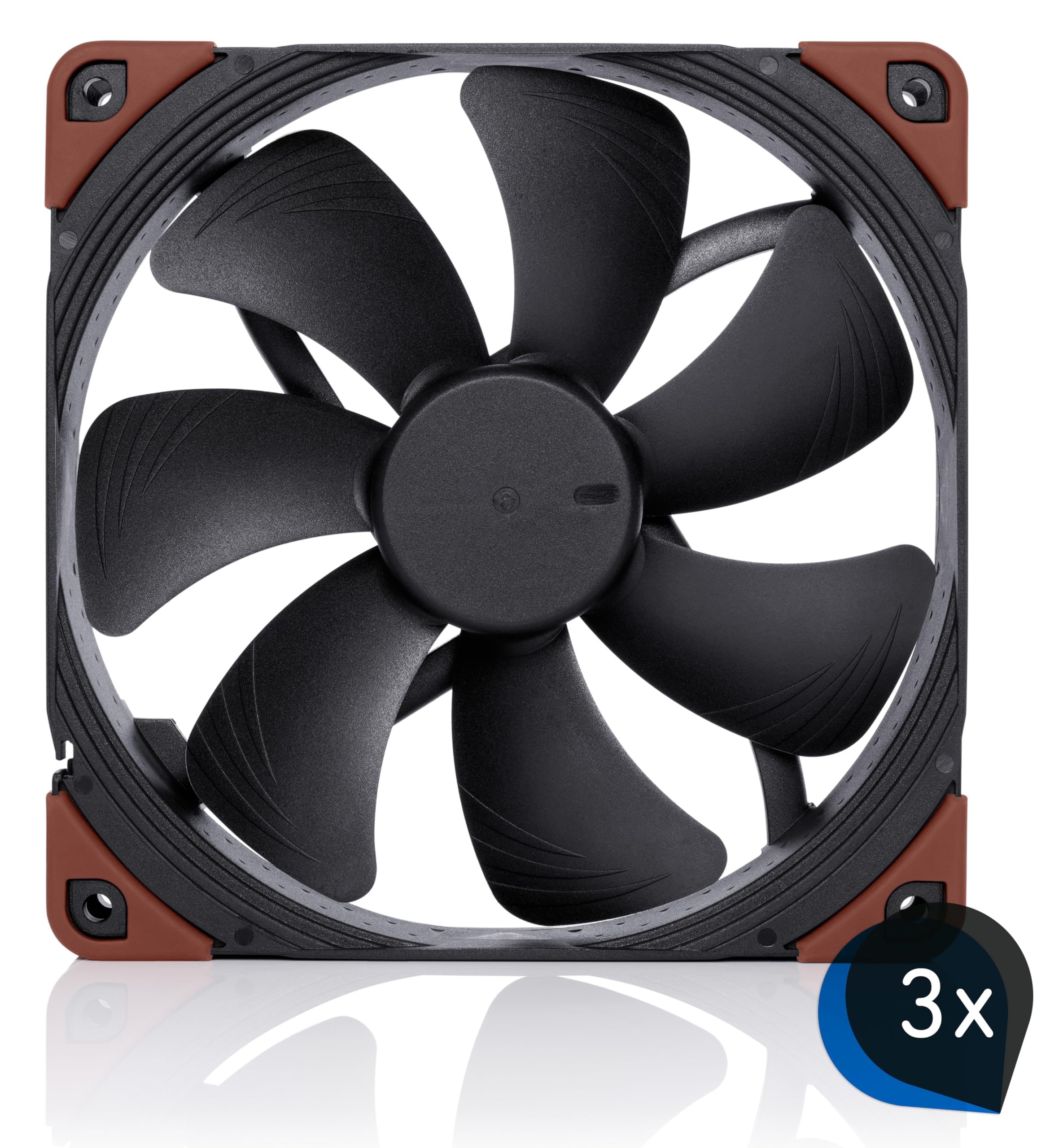 Noctua Paquete: 3x NF-A14 industrialPPC-3000 PWM, Ventilador Resistente, 4 Pines, 3000 RPM (140 mm, Negro)