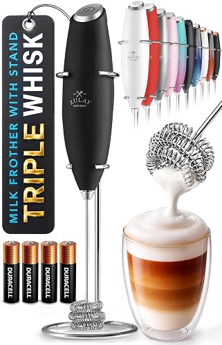 Zulay Kitchen Powerful Milk Frother Wand With Duracell Batteries -