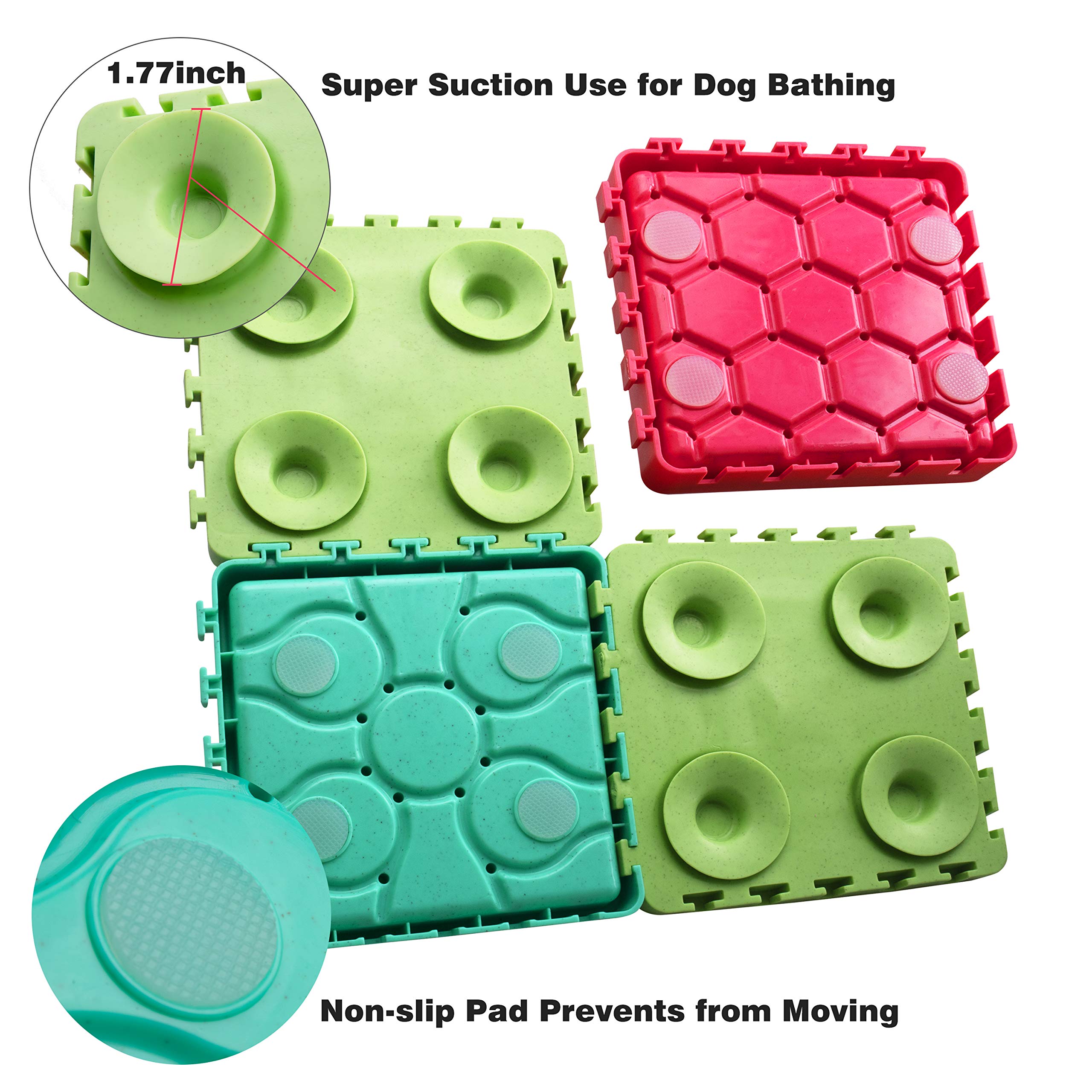 GAGILAND 4-in-1 Combined Dog Slow Feeder Lick Mat with Suctions Dog Bathing Grooming Distraction Slow Feed Tray Dog Snuffle Mat 1