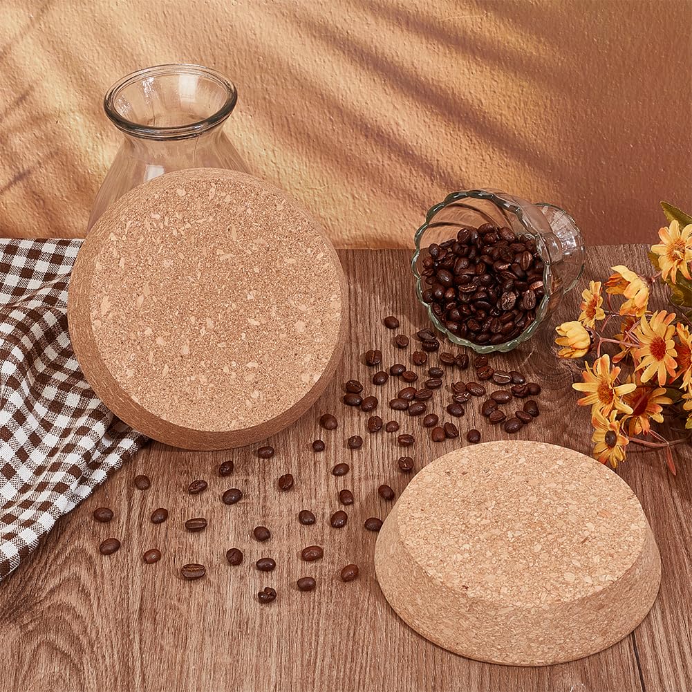 OLYCRAFT 2 tapones de corcho grandes de 2 tamaños, tapones de corcho para botellas de 12 a 13 cm, tapones cónicos de corcho, tapas de tarros de conservas, tapones cónicos de madera para cocina, boda