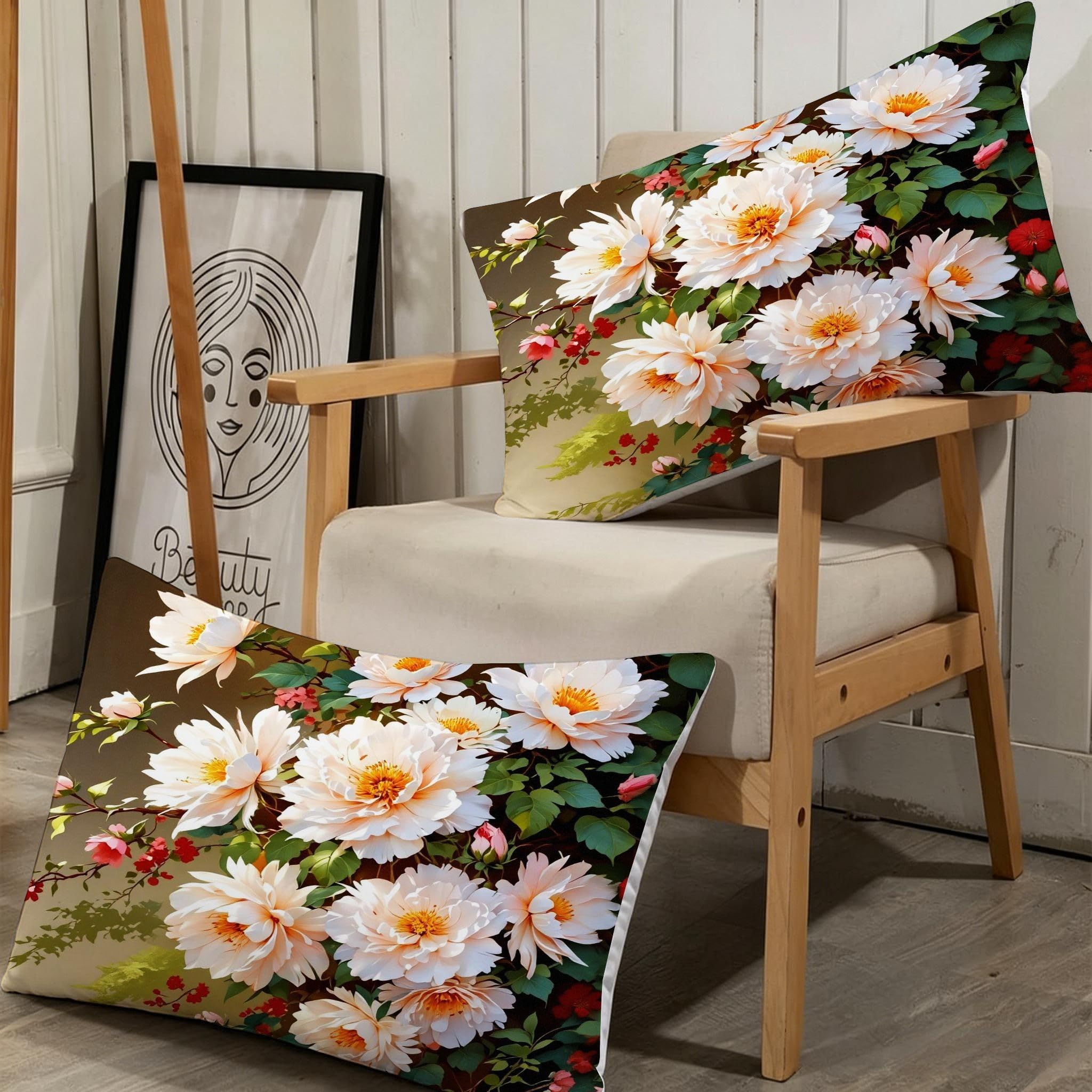 Copripiumino Matrimoniale Peonia Bianca 260x240, ZW642 | Traspiranti Durevoli Microfibra, per Tutta la Famiglia, Matrimoniale, per Tutte le Stagioni, con 2 Federe 50x80 cm