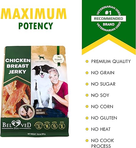 Miniatura 6 de Beloved Pets Golosinas de pollo para perros de 11 onzas, bocadillos saludables naturales y orgánicos para perros grandes y pequeños, sin granos y