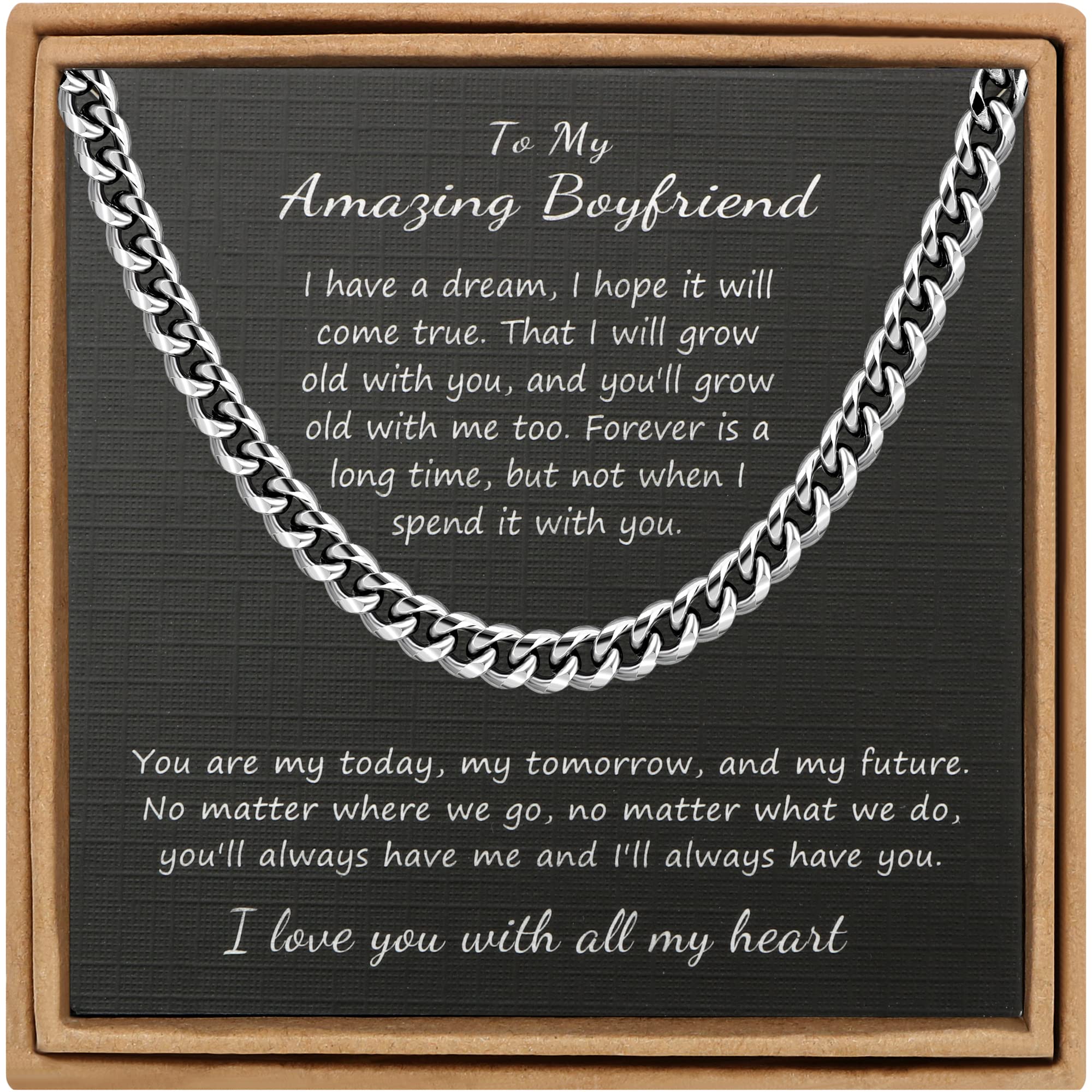 JoycuFF Mens Cuban Link Chain Necklace for Boyfriend Silver Gold Stainless Steel 6MM 10MM Hip Hop 𝗙𝗮𝘁𝗵𝗲𝗿'𝘀 𝗗𝗮𝘆 Anniversary 𝗕𝗶𝗿𝘁𝗵𝗱𝗮𝘆 Jewelry for Men