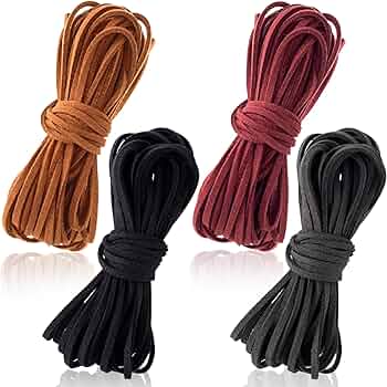 Wobe Cordón De Gamuza De 100 Yardas, Cordón De Cuero De 0.102 In X 0.059 In, Cordón De Piel Sintética Con Rollo De Carrete De Abalorios, Hilo De Manualidades Para Pulseras