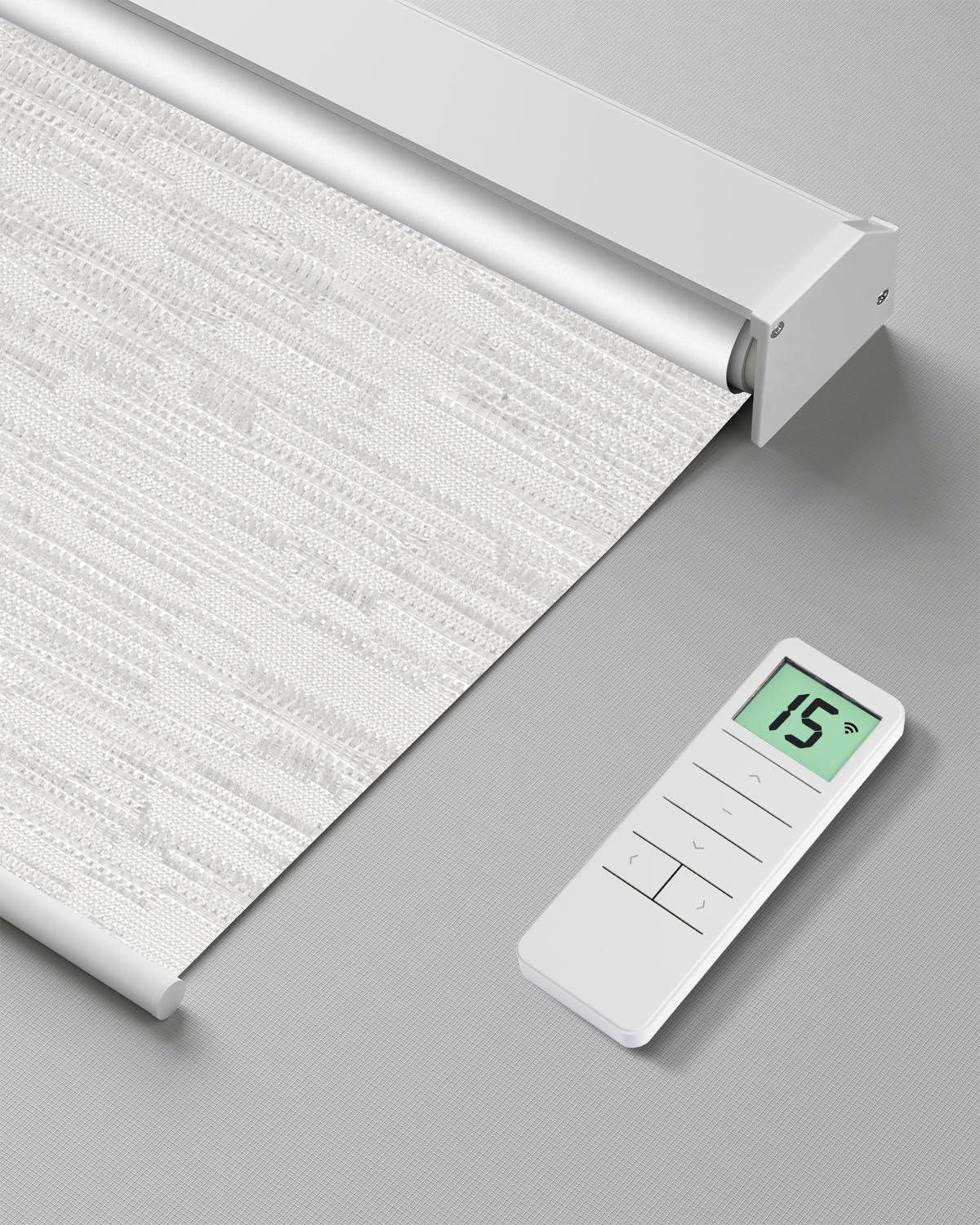 Tokblind Motorized Roller Shade Texture White