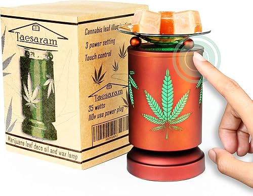 Marihuana Electric Tarta Quemador de Fragancia Lámpara de Aceite o Cera Fundida Calentador Aroma Terapia Lámpara Lámpara de Marihuana (Metal 2)