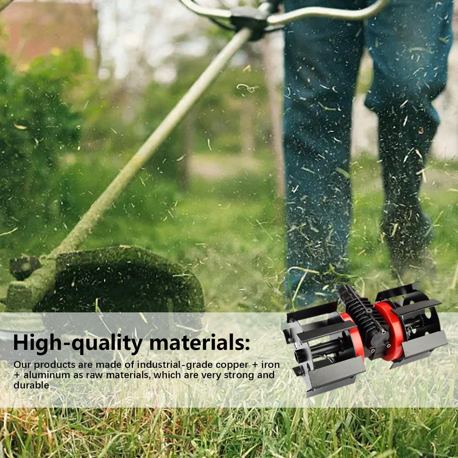 TUJOBA Rueda De Desmalezado - Cabezal De Cortacésped para Aflojar La Tierra, Accesorios para Cortacésped Conjunto De Rueda De Deshierbe, Herramienta Agrícola De Alta Dureza para Viveros, Invernader