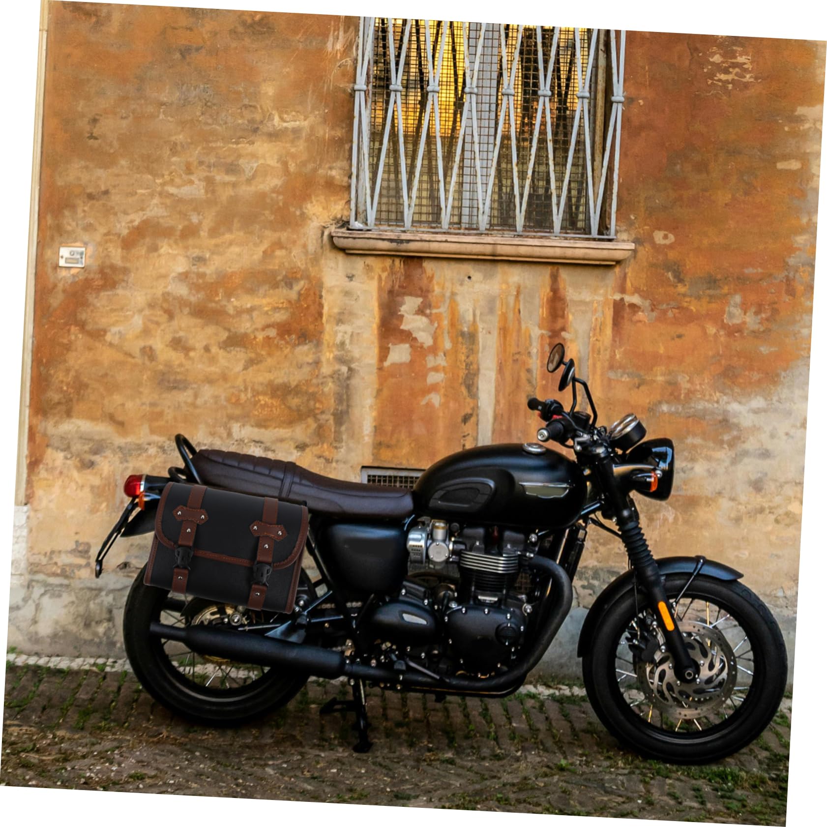 Gatuida Borsa da Sella Moto Marrone in Pelle Pu per Motocicli