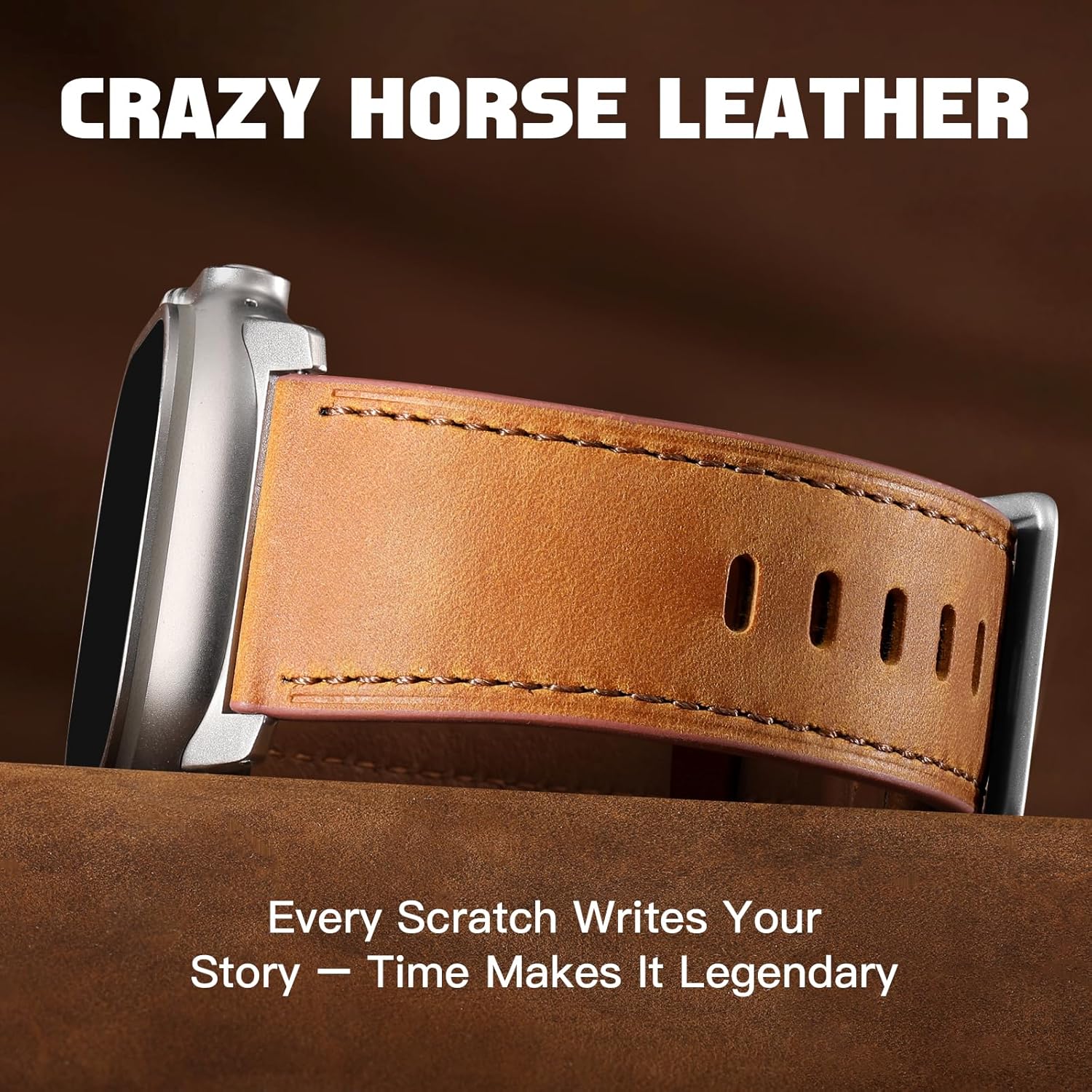 Easuny Leather Bands Compatible with Apple Watch Ultra 2 3/Ultra Band 49mm 44mm 45mm 46mm 42mm Men, Top Grain Genuine Leather Strap for iWatch Series 11 10 9 8 7 6 5 4 SE3 SE2 SE 3 2 1 - Image 2