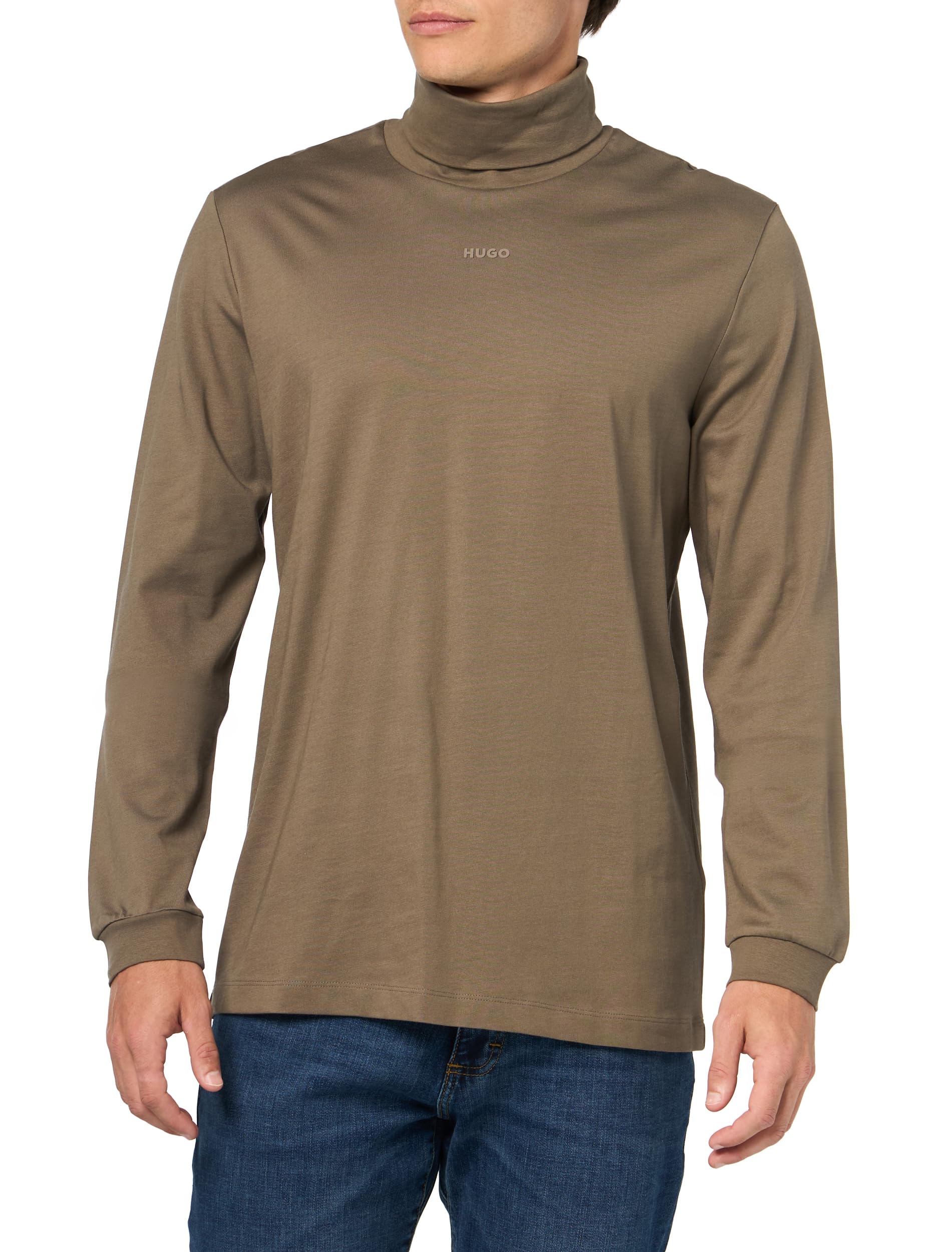 Hugo Herren Contrast Logo Cotton Turtleneck Rollkragen aus Baumwolle mit kontrastierendem Logo (1er Pack)